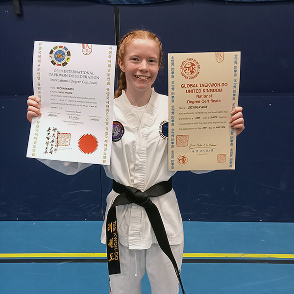 Congratulations to Bronwyn Back who received her black belt